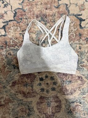 lululemon athletica Pale Gray Strappy Back Sports Bra